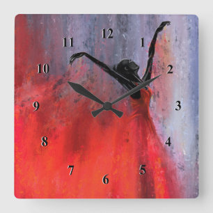 Reloj de pared de mujer bailando