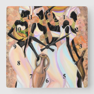 Reloj de pared de mujeres africanas