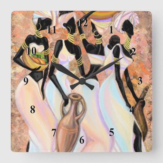 Reloj de pared de mujeres africanas (Anverso)