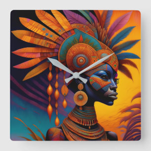Reloj de pared de mujeres africanas