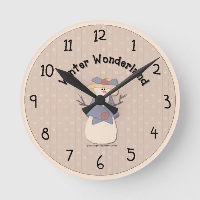 Reloj de pared de muñeco de nieve de campo (Anverso)