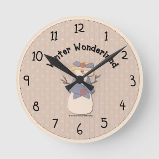 Reloj de pared de muñeco de nieve de campo