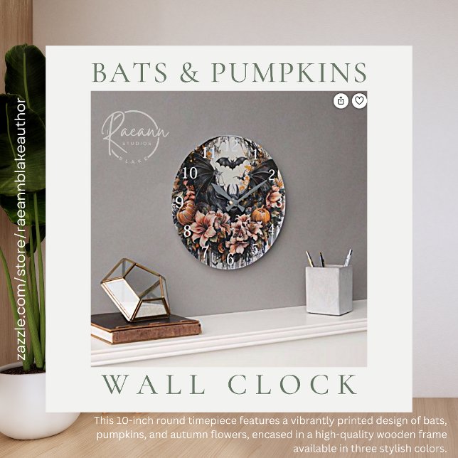 Reloj de Pared de Murciélagos y Calabazas (Subido por el creador)