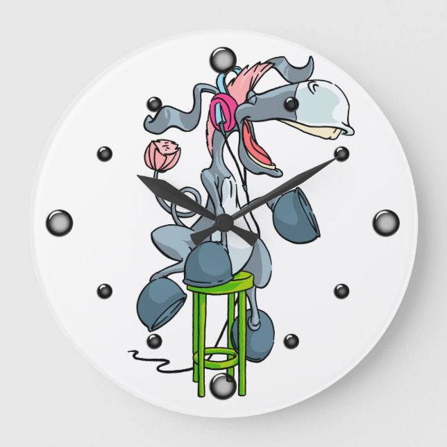 Reloj de pared de música de Donkey (Anverso)