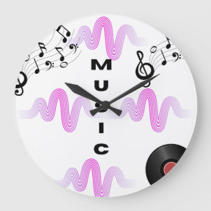 Reloj de pared de música moderna Diseño de onda