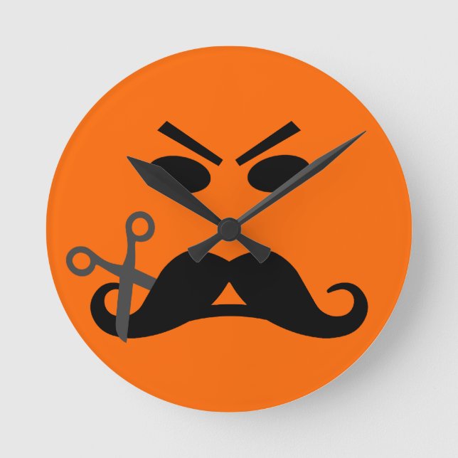 Reloj de pared de Mustache enojado (Anverso)