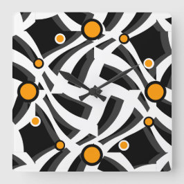 Reloj de pared de Naranja del resumen blanco negro
