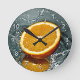 Reloj de pared de naranja Splash