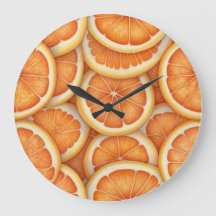 Reloj de pared de Naranjas en rodajas de cítricos