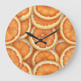 Reloj de pared de Naranjas en rodajas de cítricos