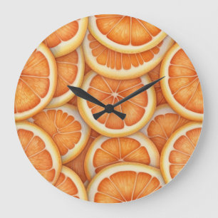 Reloj de pared de Naranjas en rodajas de cítricos