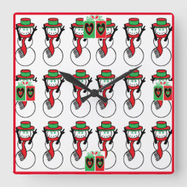 Reloj de pared de Navidad acrílico con muñecos de