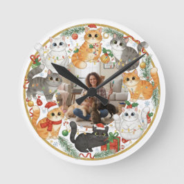 Reloj de pared de Navidad con foto de mascota pers