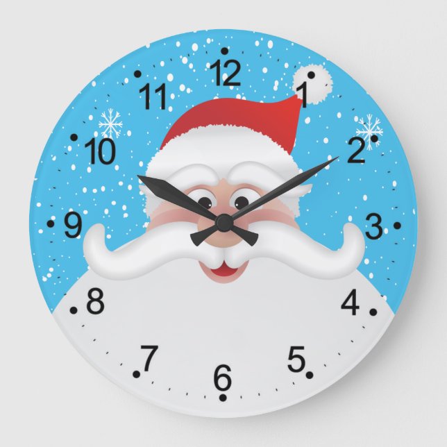 Reloj de pared de Navidad de Santa Claus alegre (Anverso)