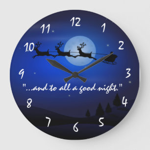 Reloj de pared de Navidad del trineo de Santa Clau