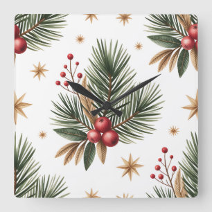 Reloj de pared de Navidad elegante: hora de invier