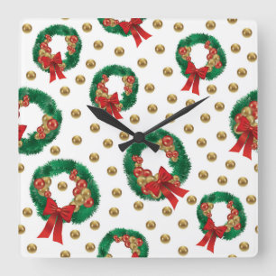 Reloj de pared de Navidad elegante: hora festiva d