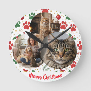 Reloj de pared de Navidad para amantes de mascotas