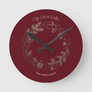 Reloj de pared de Navidad personalizado Corona de