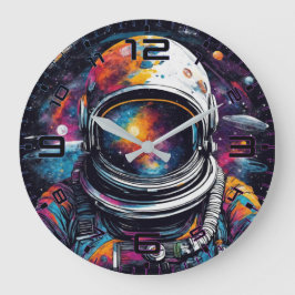 Reloj de pared de nebulosa de astronauta viajero c