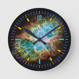 Reloj de pared de nebulosa de cangrejo