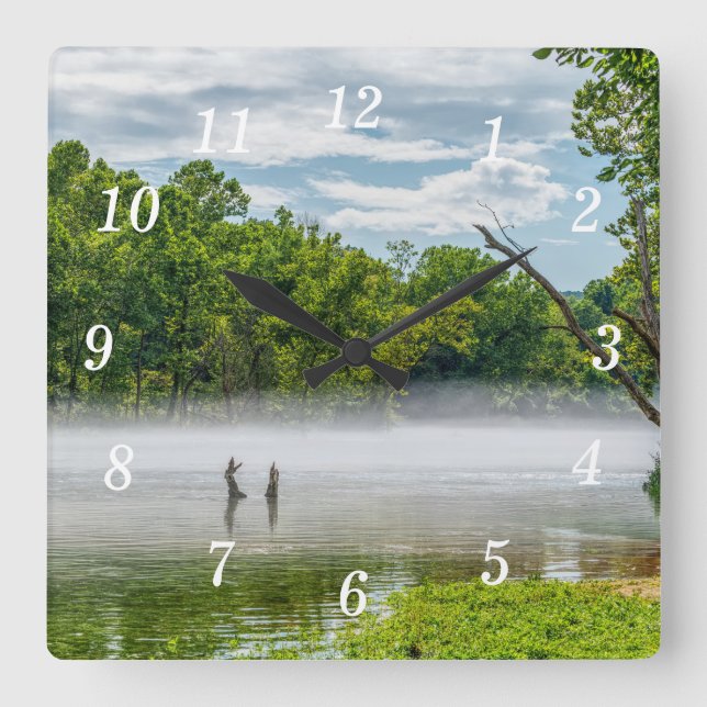 Reloj de pared de niebla de verano del lago Taneyc (Anverso)
