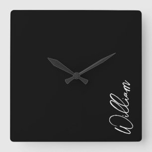 Reloj de pared de nombre personalizado de guión mo