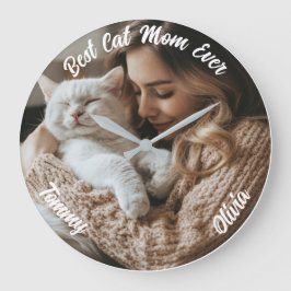 Reloj de pared de nombre y foto de personalizado -