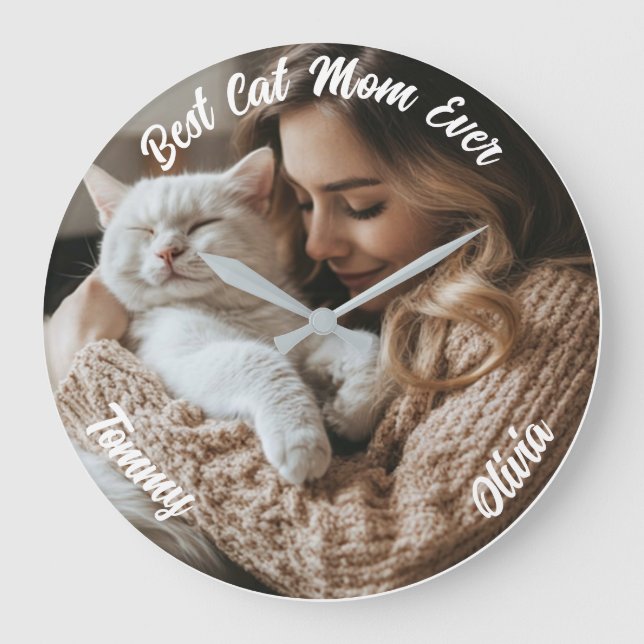 Reloj de pared de nombre y foto de personalizado - (Anverso)