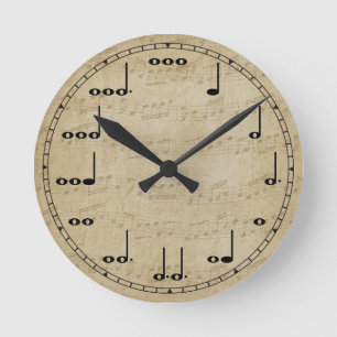 Reloj de pared de nota musical