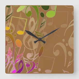 Reloj de pared de notas musicales