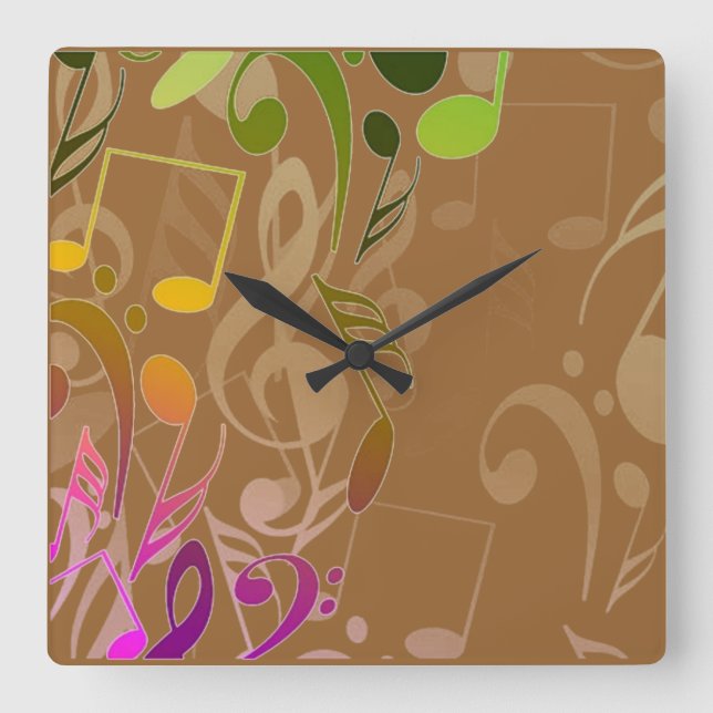 Reloj de pared de notas musicales (Anverso)