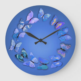 Reloj de pared de Novedad de mariposa azul