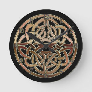 Reloj de pared de nudo celta metálico de bronce