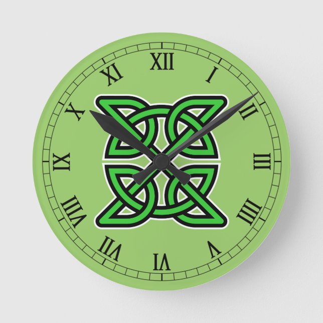 Reloj de pared de nudo celta verde (Anverso)