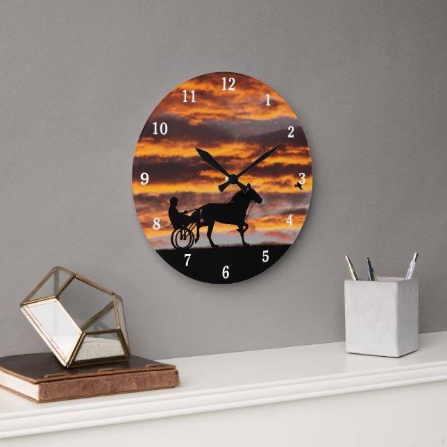 Reloj de pared de número de caballo de trote están (Oficina)