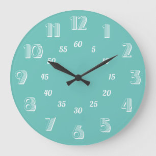 Reloj de pared de número retro con minutos y horas