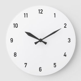 Reloj de pared de números blancos