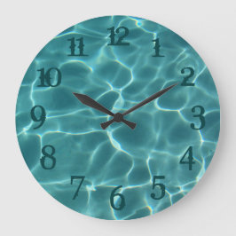 Reloj de pared de números de salpicaduras de azul 