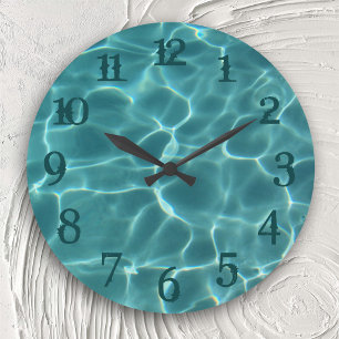 Reloj de pared de números de salpicaduras de azul 
