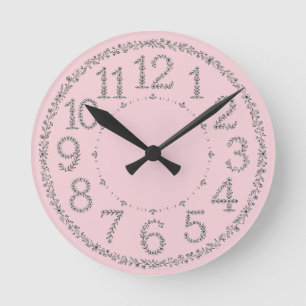 Reloj de pared de números florales de jardín román