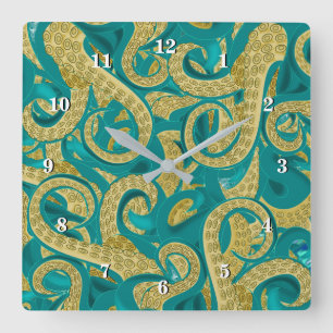 Reloj de pared de Octopus moderno - Pintura