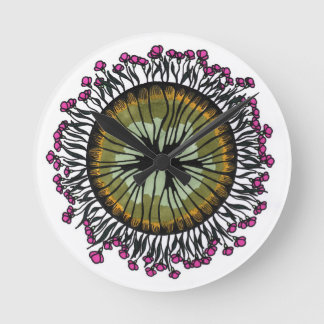 Reloj de pared de ojo de mandala floral psicodélic
