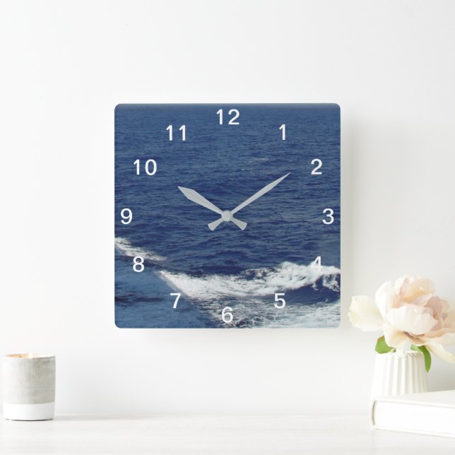 Reloj de pared de olas de espuma blanca hermosas (Hogar)