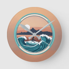 Reloj de pared de olas oceánicas