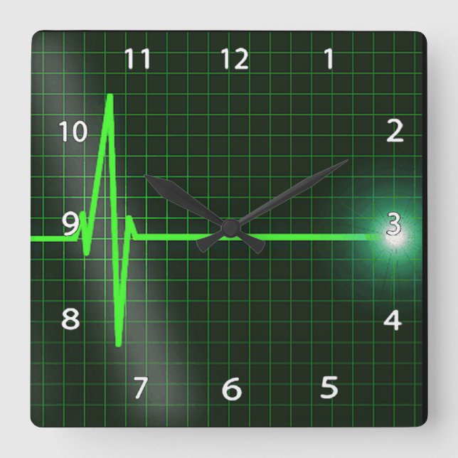 Reloj de pared de ondas electrocardiográficas (Anverso)