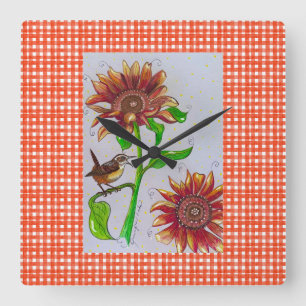 Reloj de pared de ondas girasol