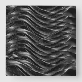 Reloj de pared de ondas negras abstractas modernas