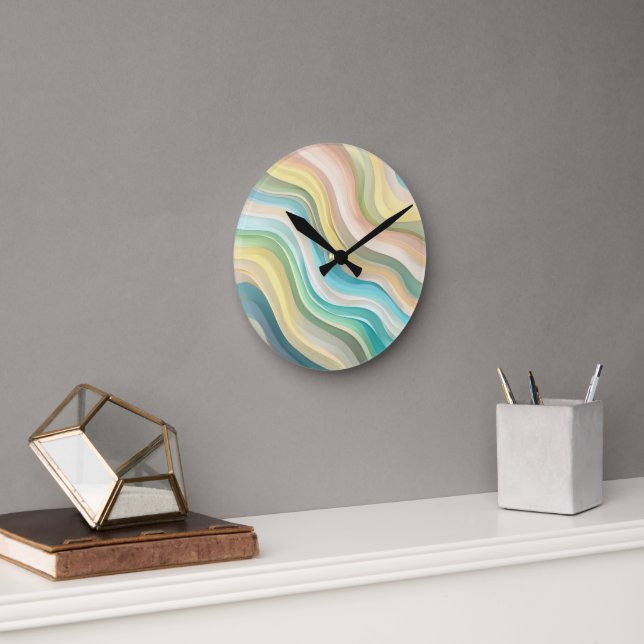 Reloj de pared de ondas Pastel (Oficina)
