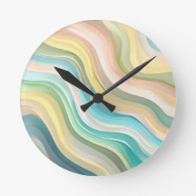 Reloj de pared de ondas Pastel